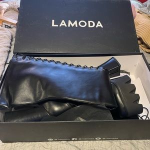 Lamoda So High Platform thigh boots size 6